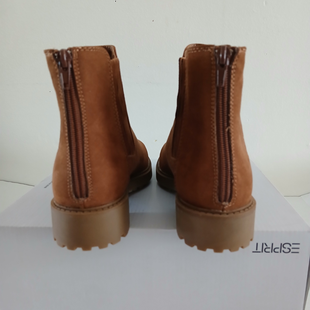 Esprit Tan Suede Ankle Booties Size 7.5 M Shania - Picture 10 of 11